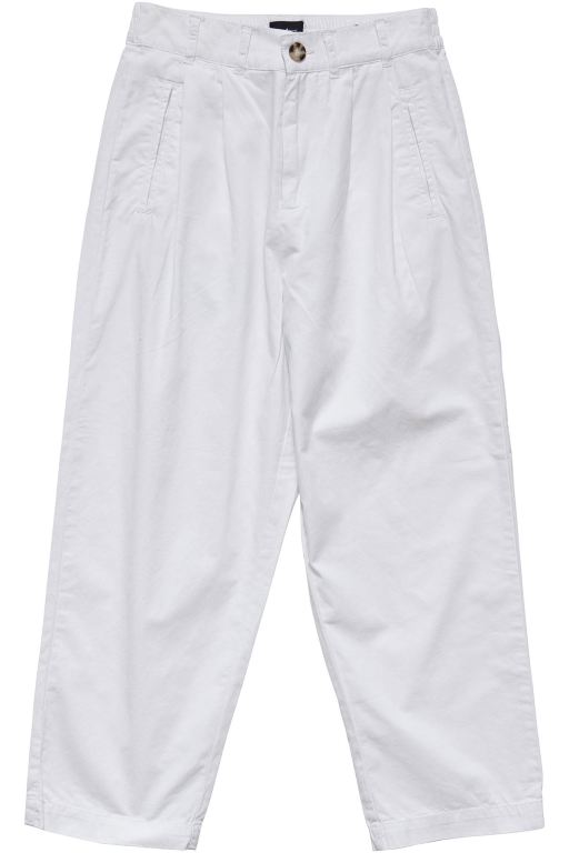 Stussy Womens Brentwood Pleated Crop Pants White - MTHKC4265